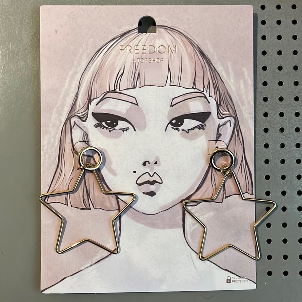 Topshop Star Hoop Earrings